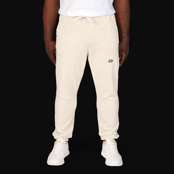 Embroidered Minimal Logo Sweatpants — Garment-Dyed Fleece Joggers
