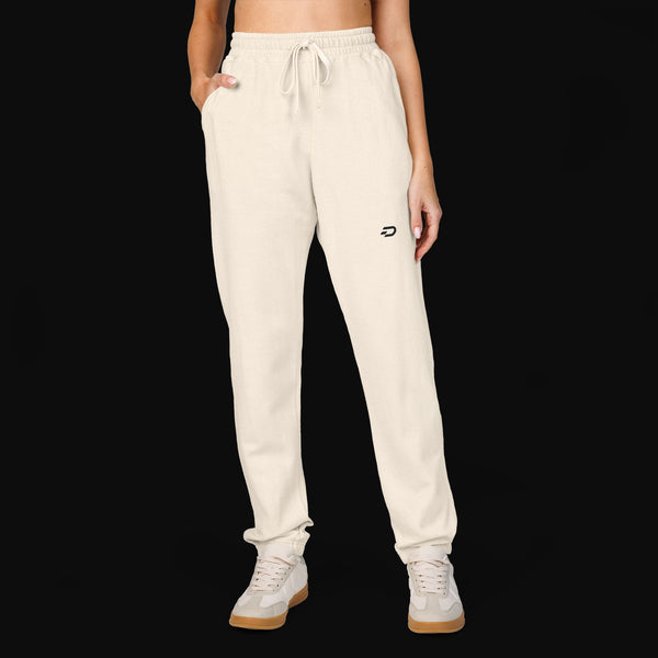 Embroidered Minimal Logo Sweatpants — Garment-Dyed Fleece Joggers